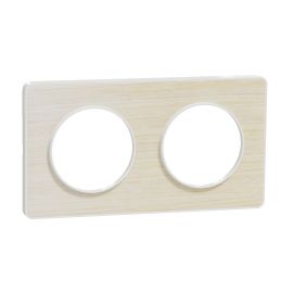 Plaque Odace Touch - Bois nordique avec liseré blanc - Double horizontale / verticale 71mm