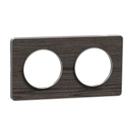 Plaque Odace Touch - Chêne astrakan noir avec liseré aluminium - Unique