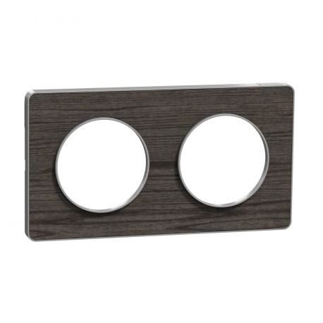 Plaque Odace Touch - Chêne astrakan noir avec liseré aluminium - Unique