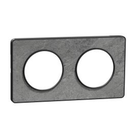 Plaque Odace Touch - Pierre galet avec liseré anthracite - Double horizontale et verticale