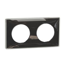 Plaque Odace You - Noir et support blanc - 2 postes Entraxe 71 mm Horizontal ou vertical