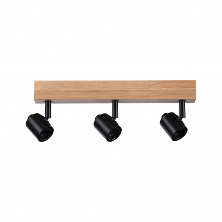 Spot orientable 3 flammes Arvid Paulmann - 3x20W max - E27 - IP20 - Noir/bois - Dimmable