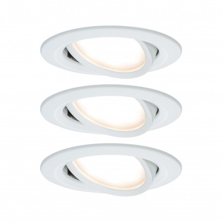 Lot de 3 spots encastrés orientables Nova LED Coin Paulmann - Rond - 6W - 2700K - 230V - Blanc