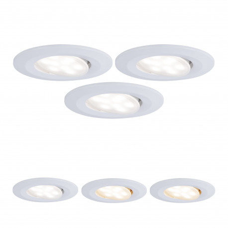 Kit de 3 spots LED ronds orientables CCT Calla Paulmann - IP65 - 5W - 3000 à 6500K - Blanc - Dimmable