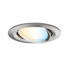 Spot connecté Nova LED Coin Paulmann - Rond - Orientable - 6W - 2700/6500K - Acier brossé - Dimmable