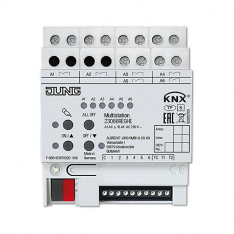 Actionneur multistation KNX Jung - 6S/6E + régulateur / Modulaire