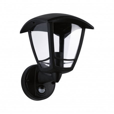 Applique murale extérieure Classic Curved Paulmann - E27 - 12W max - avec détecteur PIR - Verre/Noir - Dimmable