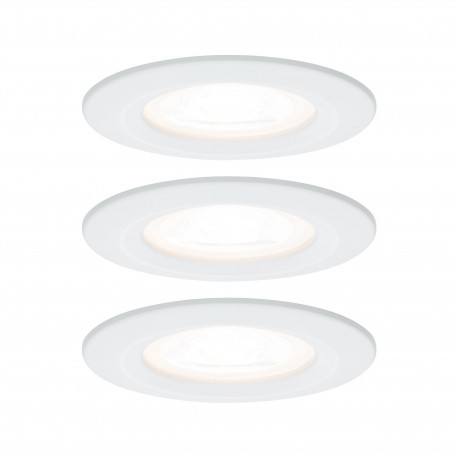 Spots encastré Nova fixe Paulmann - Lot de 3 - GU10 - 2700K - Gradable - Blanc dépoli