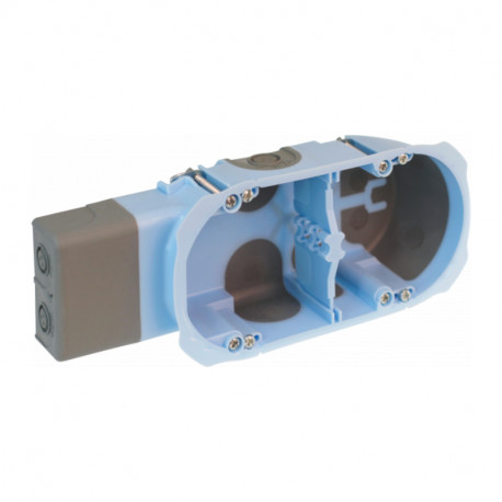 Boîte d'encastrement cloisons sèches Eur'ohm - ø67mm - 2 postes - Pour micromodules