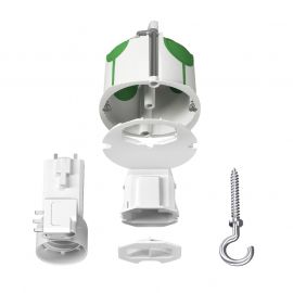 Boite de centre DCL Multifix Air - Avec couvercle non affleurant + douille DCL et fiche 2P+T - Diam 67mm Prof 50mm