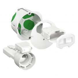 Boite d'applique DCL Multifix Air - Avec couvercle affleurant + connecteur et douille DCL - Diam 67mm Prof 40mm