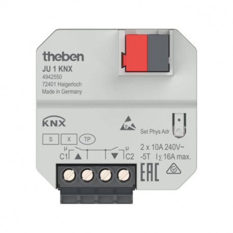 Actionneur de store JU 1 KNX Theben - Encastré - 1 canal - 2 entrées binaires
