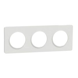Plaque Odace Touch - Blanc avec  liseré - Triple horizontale / verticale 71mm