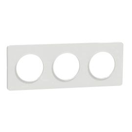 SCHNEIDER ELECTRIC - Plaque De Finition Pour Prise Murale Odace Touch 3 Postes Blanc Brillant Entraxe 71 Mm A3239686