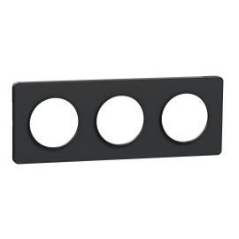 Plaque Odace Touch - Anthracite avec liseré anthracite - Triple horizontale et verticale