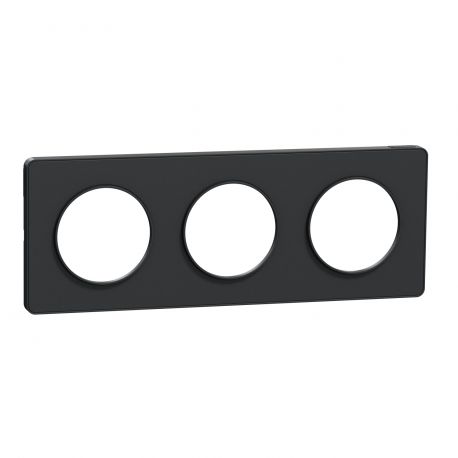 Plaque Odace Touch - Anthracite avec liseré anthracite - Triple horizontale et verticale