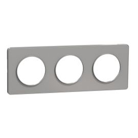 Plaque Odace Touch - Aluminium sans liseré - Triple horizontale / verticale 71mm