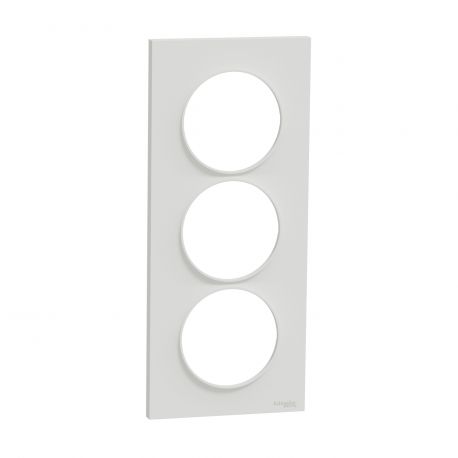Plaque Odace Styl - Blanc brillant - Triple verticale 57mm