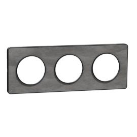 Plaque Odace Touch - Ardoise avec liseré anthracite - Triple horizontale et verticale
