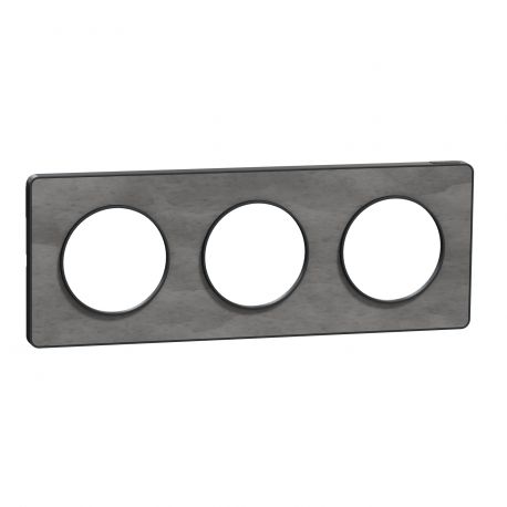 Plaque Odace Touch - Ardoise avec liseré anthracite - Triple horizontale et verticale