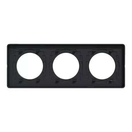 Plaque Odace Touch - Aluminium brillant fumé avec liseré anthracite - Triple horizontale et verticale