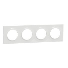 Plaque Odace Styl - Blanc brillant - Quadruple horizontale / verticale 71mm