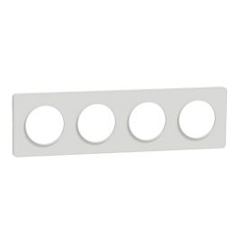 Plaque Odace Touch - Blanc avec liseré - Quadruple horizontale / verticale 71mm