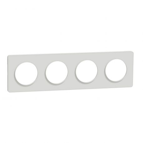 Plaque Odace Touch - Blanc avec liseré - Quadruple horizontale / verticale 71mm