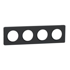 Plaque Odace Touch - Anthracite avec liseré anthracite - Quadruple horizontale et verticale
