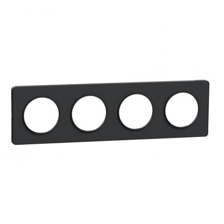Plaque Odace Touch - Anthracite avec liseré anthracite - Quadruple horizontale et verticale