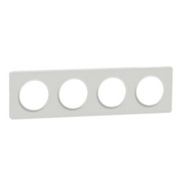 Plaque Odace Touch - Translucide blanc avec liseré blanc - Quadruple horizontale / verticale 71mm