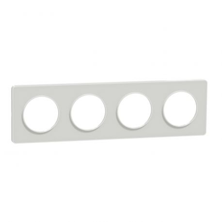 Plaque Odace Touch - Translucide blanc avec liseré blanc - Quadruple horizontale / verticale 71mm
