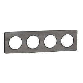 Plaque Odace Touch - Ardoise avec liseré anthracite - Quadruple horizontale et verticale