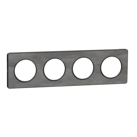 Plaque Odace Touch - Ardoise avec liseré anthracite - Quadruple horizontale et verticale