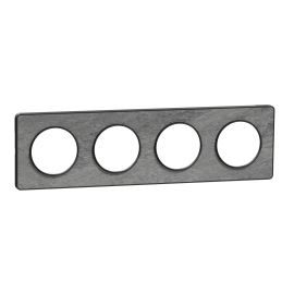 Plaque Odace Touch - Pierre galet avec liseré anthracite - Quadruple horizontale et verticale
