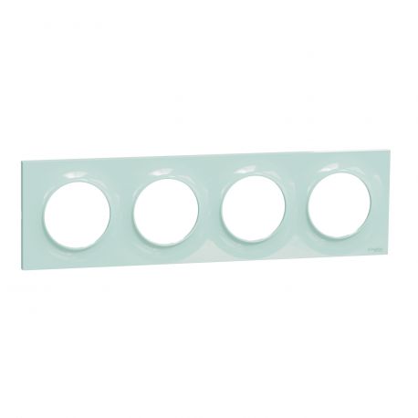 Plaque Odace Styl - Bleu cyan - Quadruple horizontale verticale