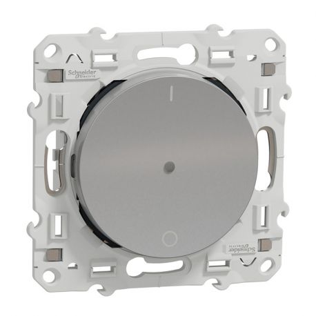 Odace + PlusLink Interrupteur électronique poussoir 3 fils - aluminium
