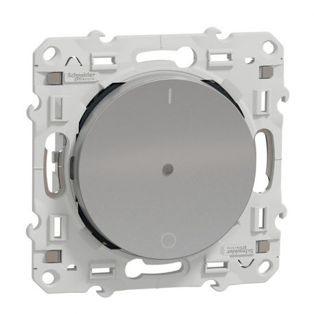 Odace + PlusLink va et vient lumineux 2 fils sans neutre- aluminium