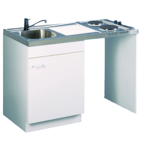 Meuble sous évier lave-vaisselle Aquarine - 1 porte + jambage - L120cm - Blanc