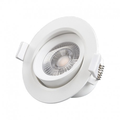 KDO Spot LED COB orientable - 7W - 3000K - Rond - Blanc - Avec alimentation électronique - Non variable