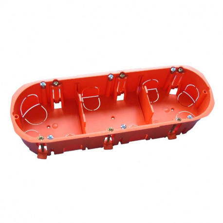 Boite d'encastrement cloisons sèches CAPRICLIPS UNICLIPS Triple Capri - Entraxe 71mm - Orange