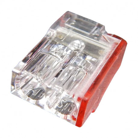 Borne de connexion 2 entrées SLIM Capri - Pour fils rigides 0,5 a 2,5mm2 - 24A - 450V