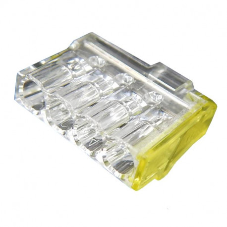 Borne de connexion 4 entrées SLIM Capri - Pour fils rigides 0,5 a 2,5mm2 - 24A - 450V