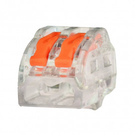 Borne de connexion à levier 2 entrées Capri - Pour fils souples et rigides 0,2 a 4mm2 - 24A - 450V