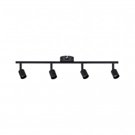 Spot orientable 4 flammes Carolina Paulmann - 4x10W max - GU10 - Noir mat - Sans ampoule