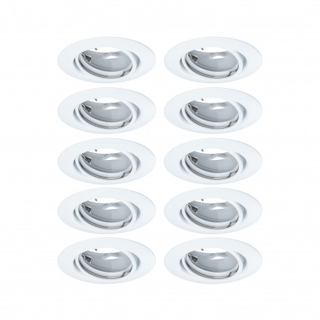 Base encastré orientable max10x10W GU10 230V 51mm blanc/métal