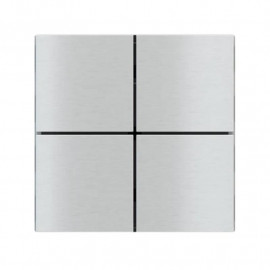 Touches série FF Ekinex - 4 canaux - 4 touches 40x40mm - Aluminium brossé