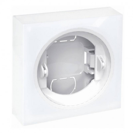 Boitier 1 poste + embase Dune Eur'Ohm - Pour va-et-vient ou bouton poussoir - Blanc