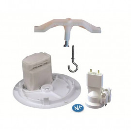 Kit DCL pour manchon prédalle Capri - Entraxe 74 et 100mm - Avec piton et douille - Plastique - Blanc