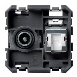 Prise de télévision et prise RJ45 Gallery Hager - 2 Modules